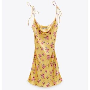 Zara Draped Floral Mini Slip Dress